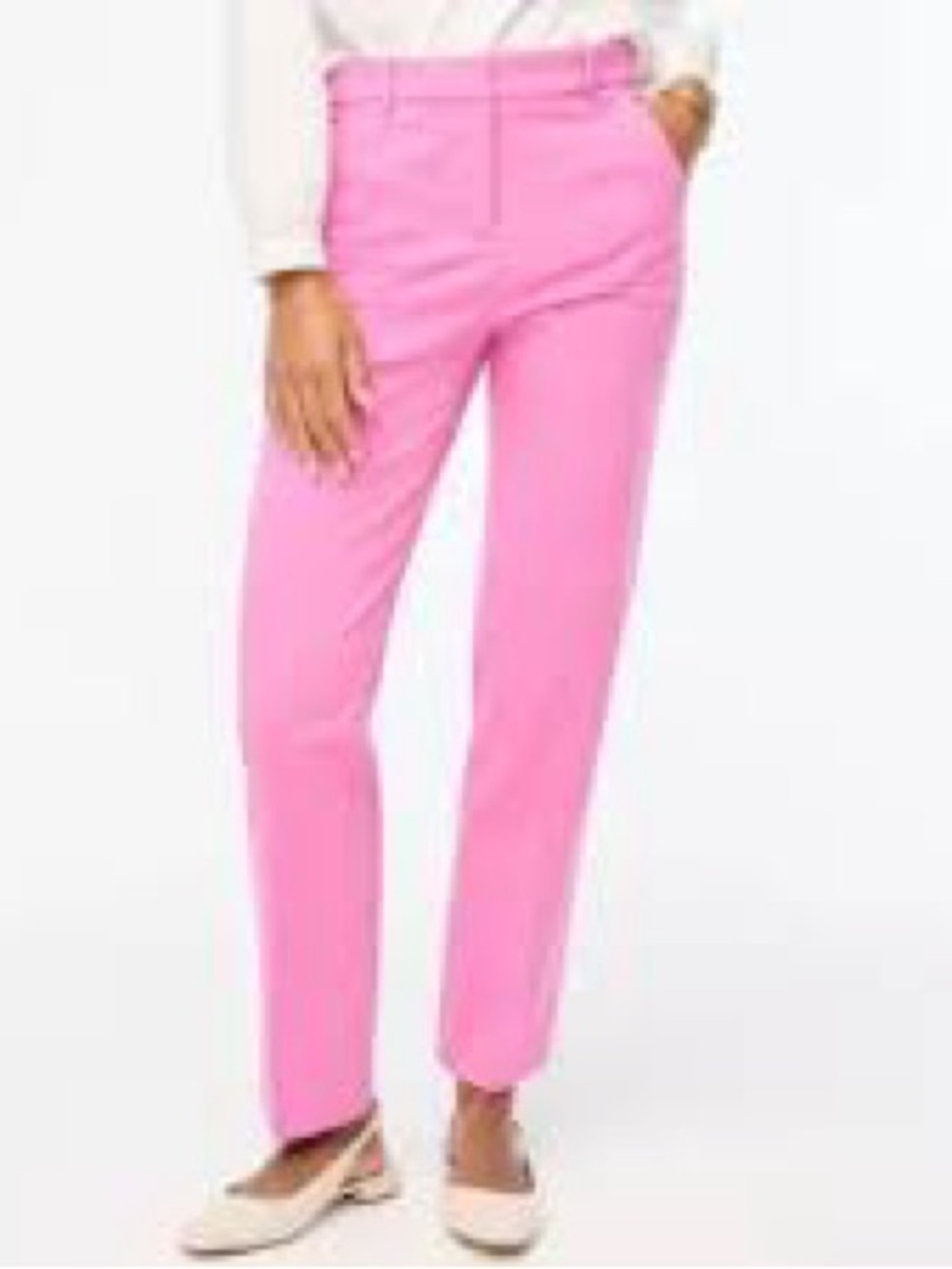 J. Crew Pink Straight-Leg Tailored Pants